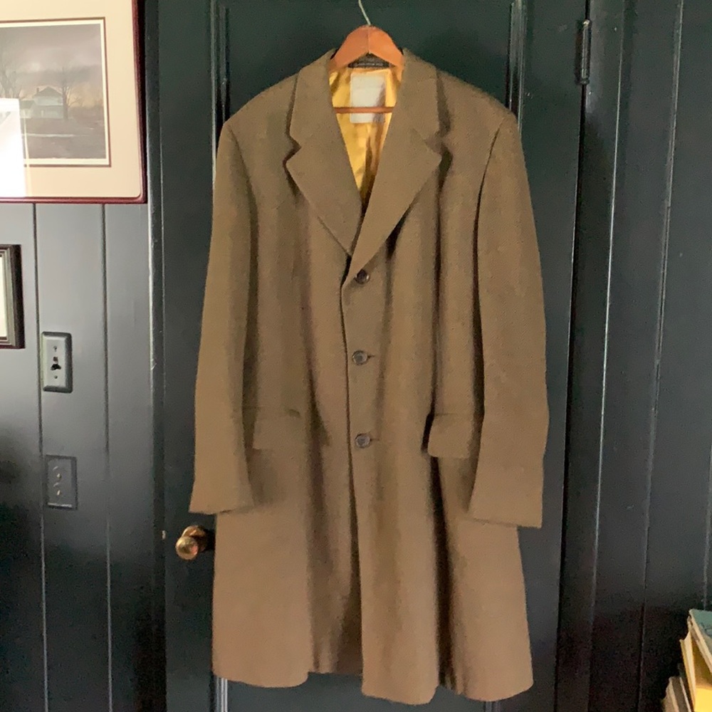 Men’s Crombie wool herringbone winter coat L/XL